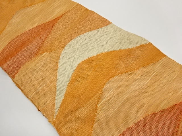 Abstract Curved Pattern Woven Summer Nagoya Obi
